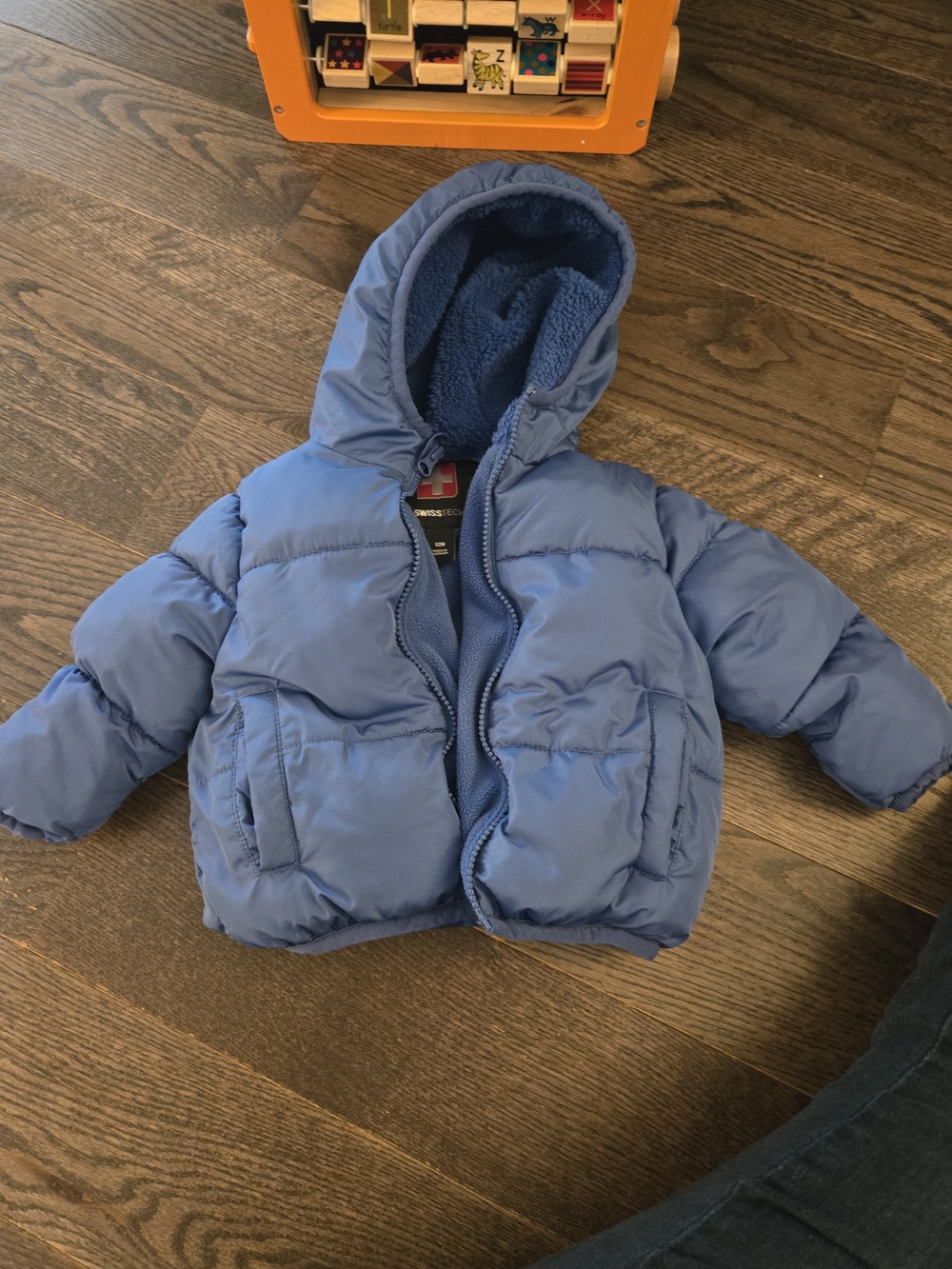 Swiss Tech Light Blue Hooded Infant Puffer